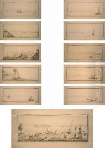 A) Porto Di Messina E La 
Calabria - B) Il Capo Zafferano Presso Palermo - C) Saline Di Trapani - 
D) Porto Di Girgenti - E) Messina Da Punta Del Faro - F) Trapani - G) 
Palermo E Monte Pellegrino - H) Veduta Di Catania E Dell'etna - I) 
Girgenti Pres