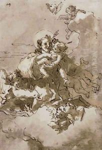 Saint Anthony and the Christ Child with angels and putti by Giovanni Domenico Tiepolo