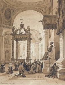 Roma, Interno Di San Pietro by Achille Vianelli