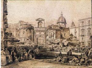 Le Marche De La Porte Capuana A Naples by Achille Vianelli