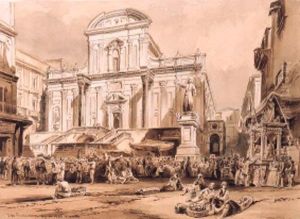 San Paolo, Naples; And Chiesa Del Carmin, Naples by Achille Vianelli