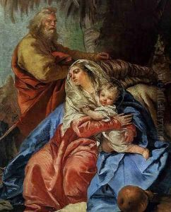 The Rest on the Flight to Egypt (detail) by Giovanni Domenico Tiepolo