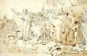 Saint Anthony of Padua preaching to the Fishes on the Beach at Rimini by Giovanni Domenico Tiepolo