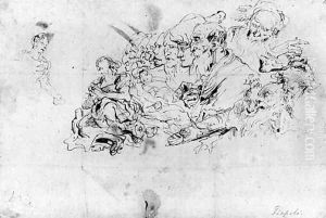 Studies of Heads and a Woman in Prayer