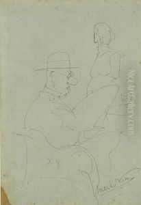 Due Figure Al Caffe by Lorenzo Viani