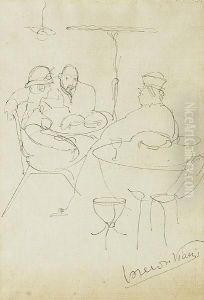 Tre Figure Al Caffe by Lorenzo Viani