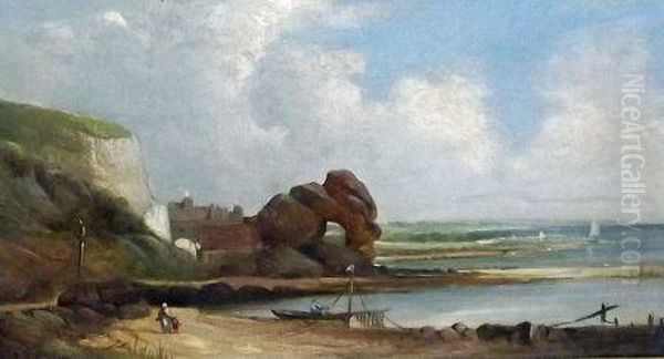 Coastal Scene With Figures And Boat - view 1