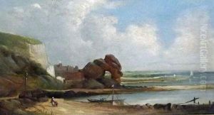 Coastal Scene With Figures And Boat