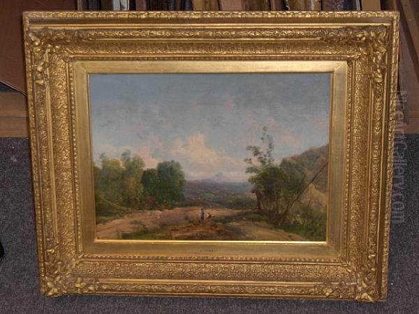 Figures In A Mountainous Landscape - view 1
