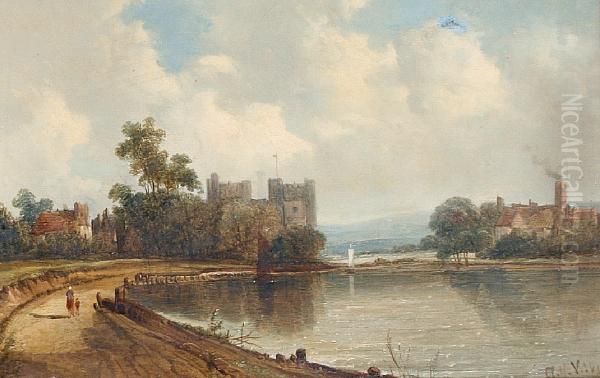 River Landscape With Castle - view 1