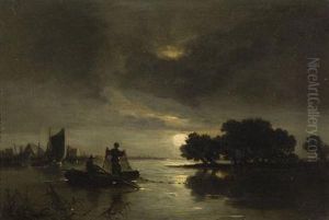 Vessels On The River Thames At Sunset, With Windsor Beyond