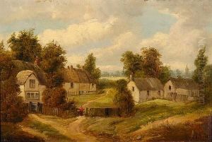 Figure On A Path By Cottages
