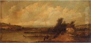 Fishermen On The River; Riverside Farm Fishermen On The River; Riverside Farm