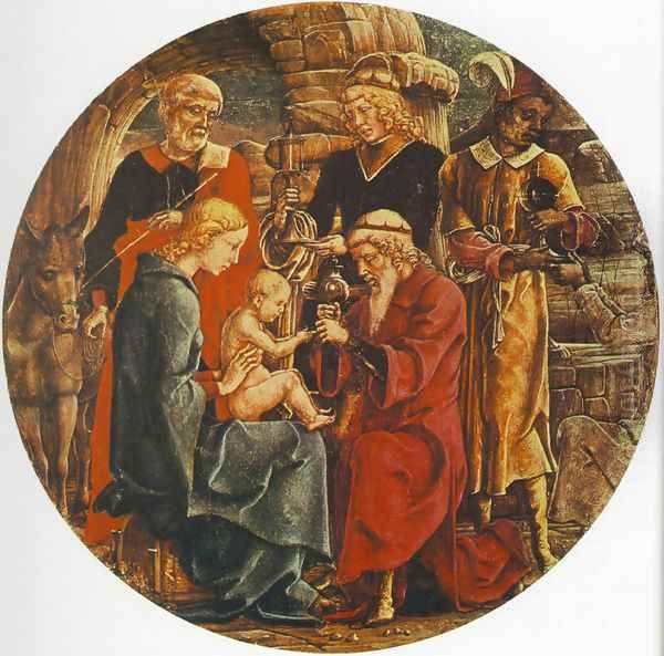 Adoration of the Magi (from the predella of the Roverella Polyptych) 1474 by Cosme Tura