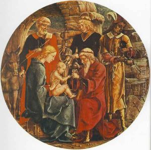 Adoration of the Magi (from the predella of the Roverella Polyptych) 1474 by Cosme Tura