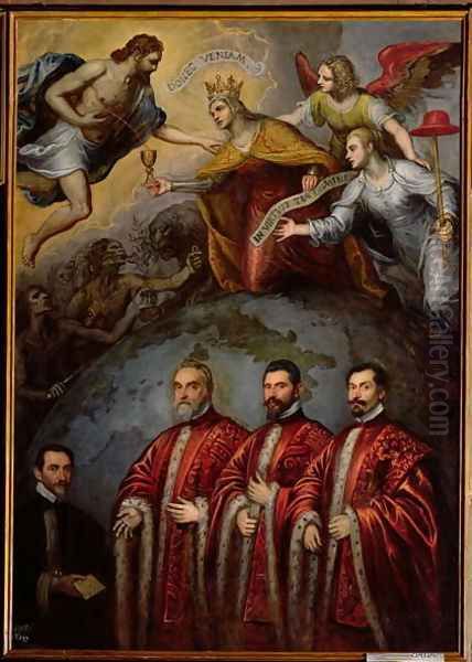 Allegory of Virtue above the Portraits of Three Lawyers and a Notary - view 1