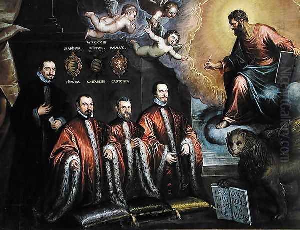 St. Mark in glory and a portrait of three lawyers and a notary, 1623 - view 1