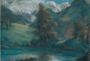 Vue Du Lac De Challes Au Mont Blanc.