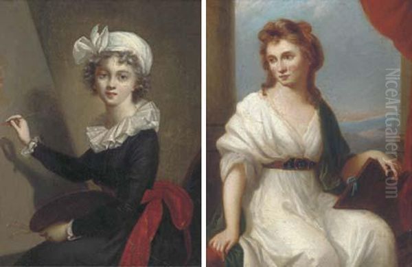 Portrait Of The Artist At An Easel; And Portrait Of The Artistholding A Painting - view 1
