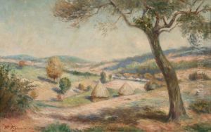 Paysage Aux Meules De Foin