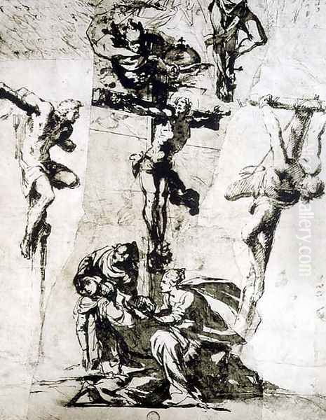 Study of the Crucifixion and the Swooning Virgin - view 1