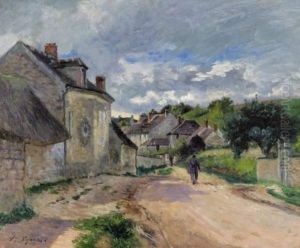 Route De Village Animee by Claude Vignon