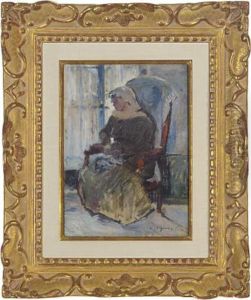 Lady Resting In A Chair By A Window by Claude Vignon