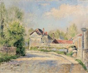 La Route Du Village Au Printemps by Claude Vignon