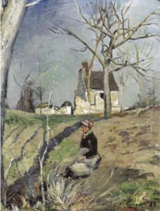 La Fermiere Devant La Maison by Claude Vignon