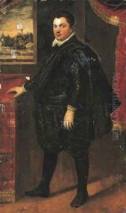 Portrait of a gentleman, full-length, standing in an interior
