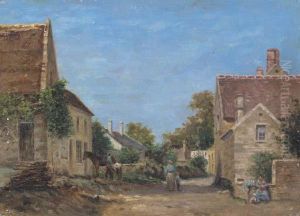 Village Street In The Country by Claude Vignon