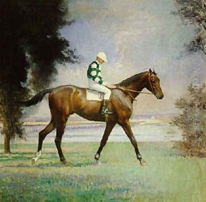 Thoroughbred with Jockey up by Edmund Charles Tarbell