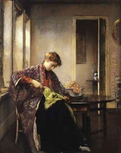 Girl Mending by Edmund Charles Tarbell