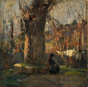 Paesaggio Con Figura by Gennaro Villani