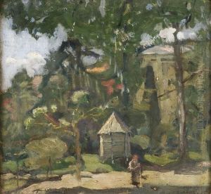 Paesaggio Con Capanno E Figura by Gennaro Villani