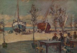 Paesaggio Con Barche by Gennaro Villani