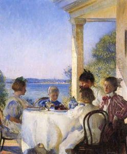 Breakfast on the Piazza by Edmund Charles Tarbell