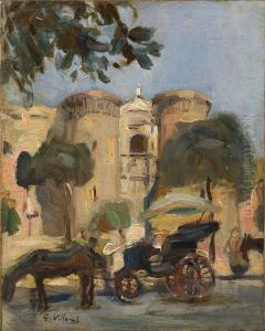 Napoli, Carrozzella Presso Il Maschio Angioino by Gennaro Villani