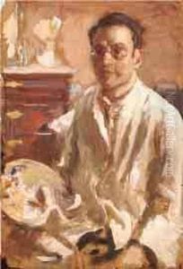 Autoritratto Al Cavalletto by Gennaro Villani