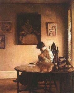 Girl Crotcheting by Edmund Charles Tarbell