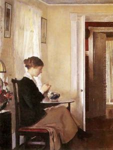 Josephine Knitting by Edmund Charles Tarbell