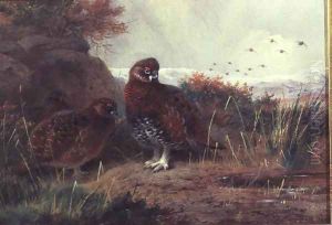 Grouse in a Winter Landscape by Archibald Thorburn