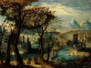 Waldlandschaft Mit Der "versuchung Christi" by David Vinckboons I
