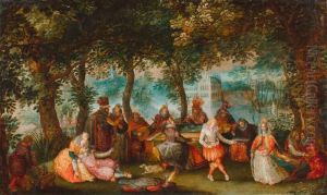 Fete Champetre - Courtly Company Playing Music In The Open Air.