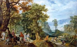 Paysage Anime De Cavaliers Et De Paysans