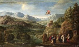 Italieniserande Landskap Med Merkurius Och Andra Gudar