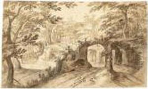 A Wild Wooded Landscape With A Road Through Arches by David Vinckboons I