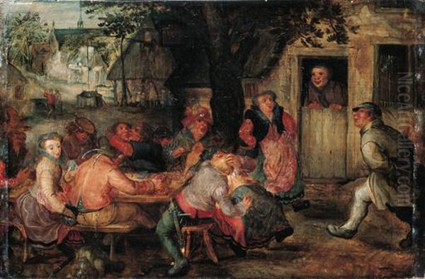 Boors Merrymaking Outside An Inn - view 1