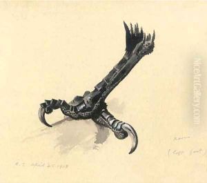 A raven's left foot by Archibald Thorburn