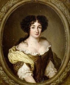 Portrait Of A Mancini,
Half-length, In A Gold Silk Dress And A Yellow Shawl, Within A Painted
Stone Oval Portrait Of A Mancini,
Half-length, In A Gold Silk Dress And A Yellow Shawl, Within A Painted
Stone Oval